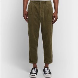 Alex Mill tapered pleated cotton corduroy trousers